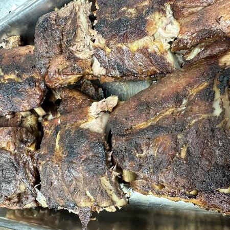 Smoked pork baby back ribs- apple whiskey sauce sold seperately